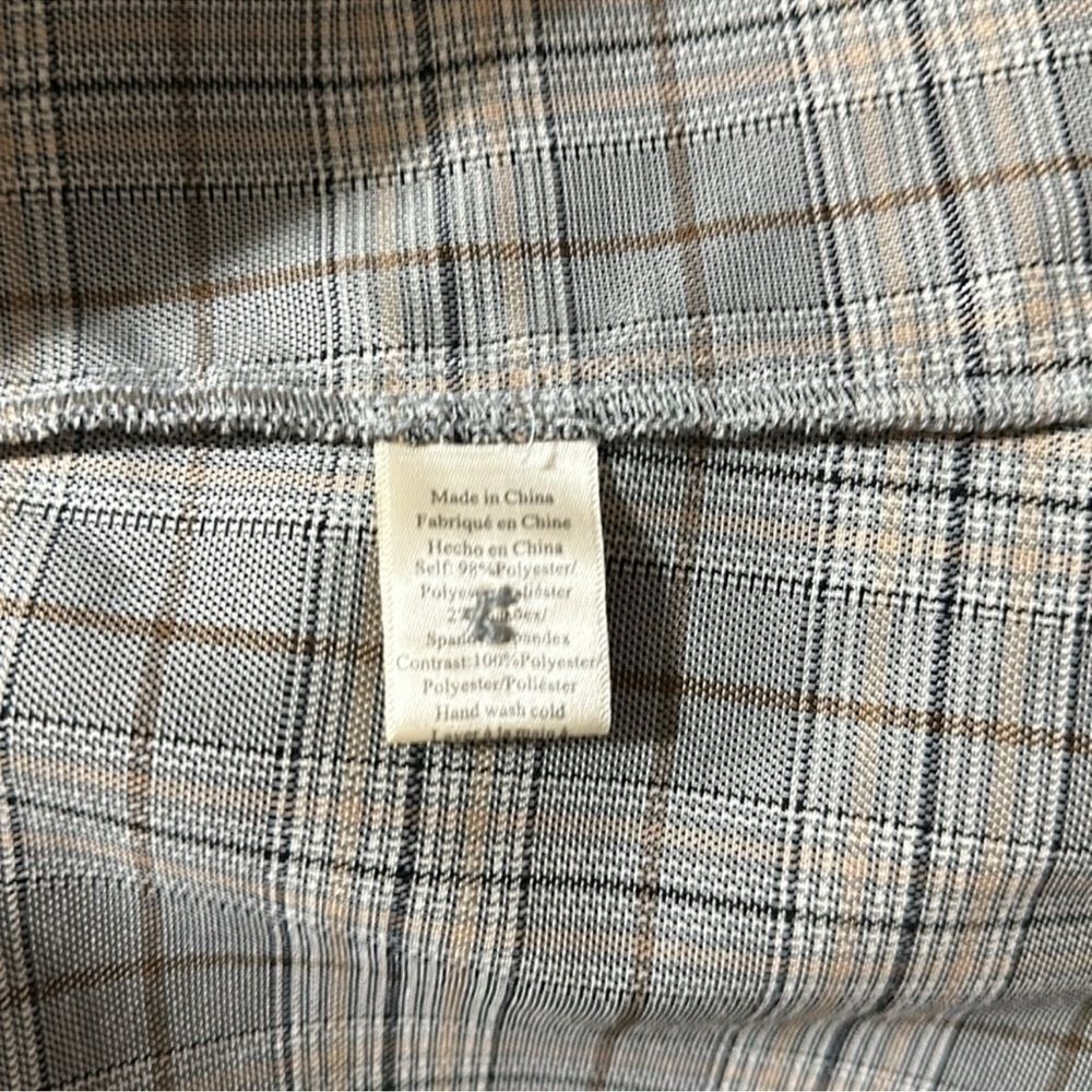 porridge x Anthropologie L Neutral Motif Button Side Plaid Midi Skirt - Picture 13 of 16